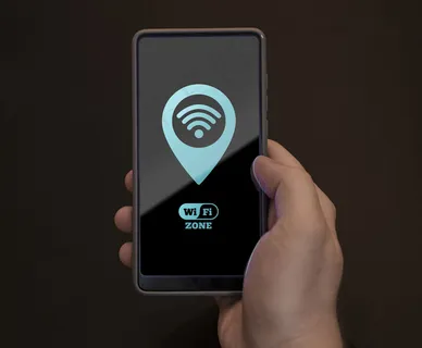 带5g连接的俯视智能手机