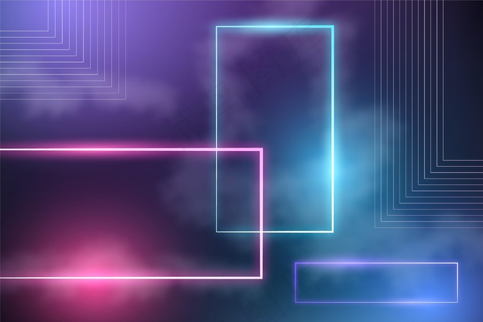 抽象霓虹灯背景eps,ai矢量模版下载