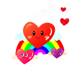 七夕情人节可爱表情爱心矢量设计