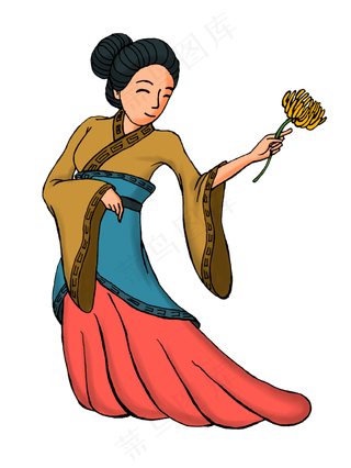 重阳节之美女赏菊