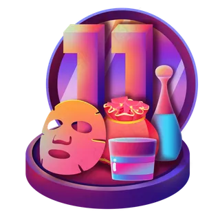 渐变风格双十一购物节女性护肤美