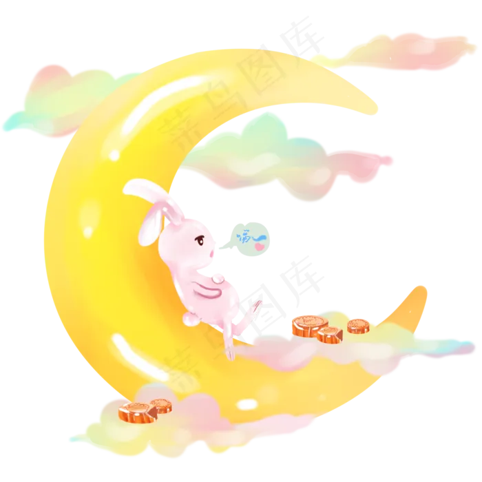 中秋玉兔和月亮(3000X3000(DPI:300))psd模版下载