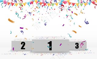 优胜者的背景和标志的第一，第二和第三名的基座。