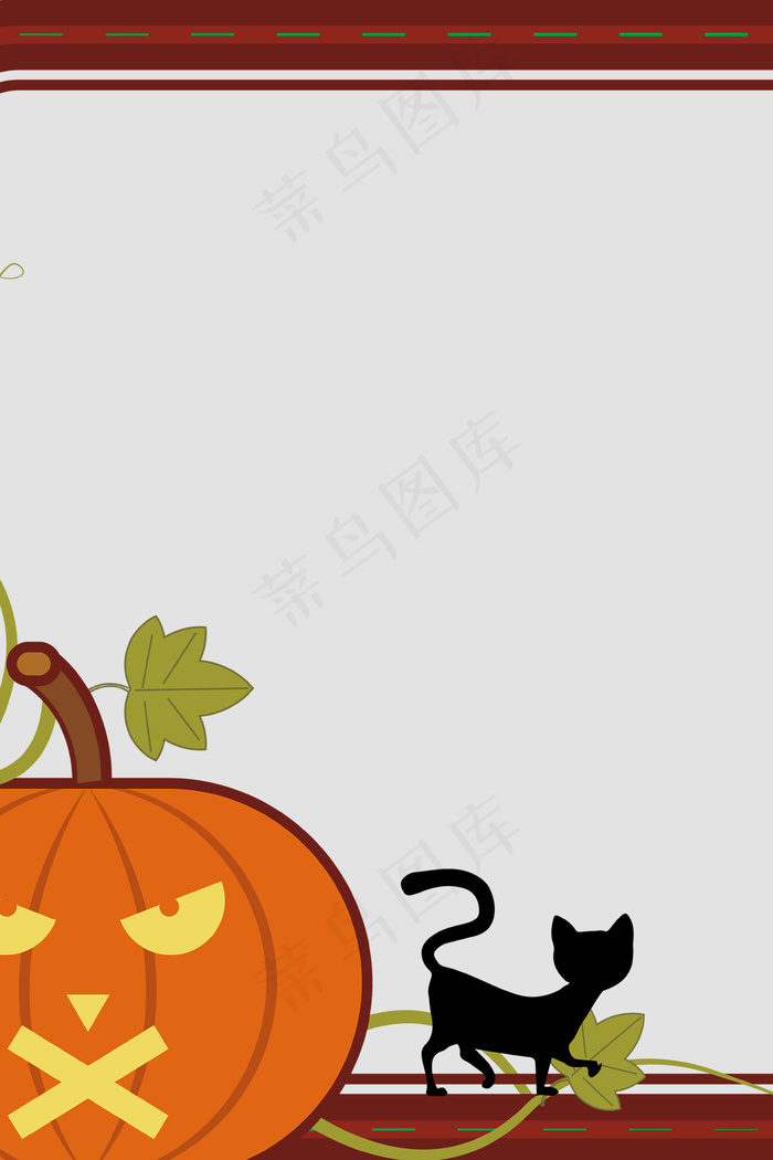 万圣节恐怖南瓜卡通几何灰色banner(3545*5315px 	      )psd模版下载