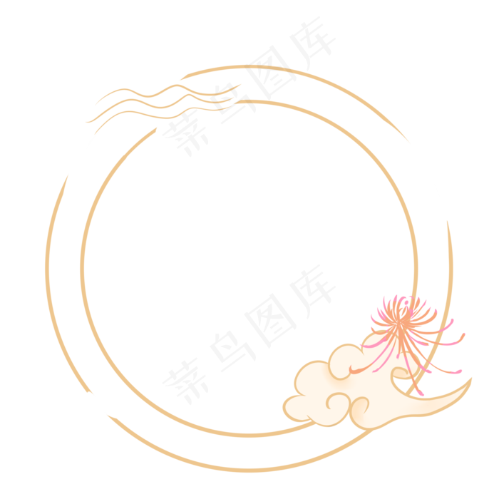 重阳节圆形边框插画
