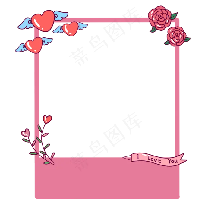情人节拍照框(3000X3000(DPI:300))psd模版下载