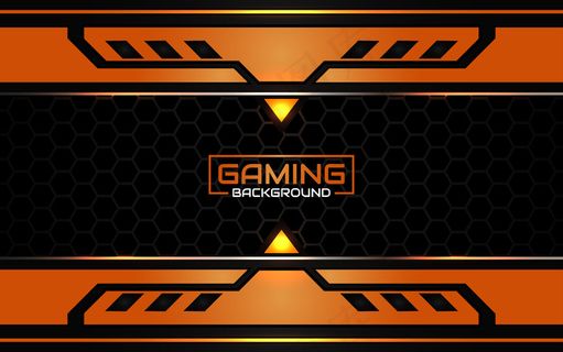 抽象的未来黑色和橙色游戏背景