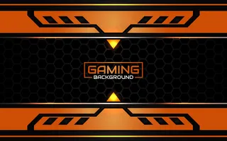 抽象的未来黑色和橙色游戏背景
