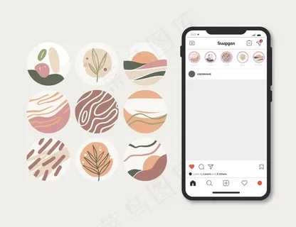 抽象手绘模板亮点