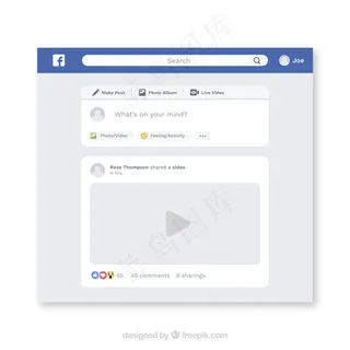 设计简约的Facebook网络界面