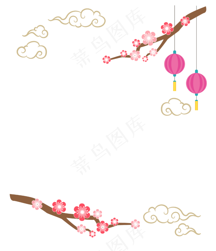 中秋节八月十五边框祥云(4000*4653px 300 dpi )ai矢量模版下载