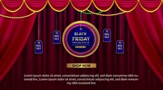 黑色星期五促销横幅banner，提供所有折扣优惠