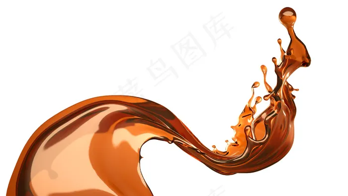 孤立的可乐飞溅在白色的背景上。三维插图，三维渲染。