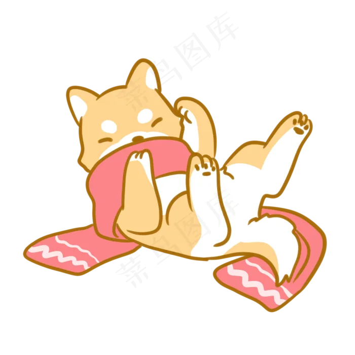 围着围巾的柴犬(2100X2100(DPI:300))psd模版下载