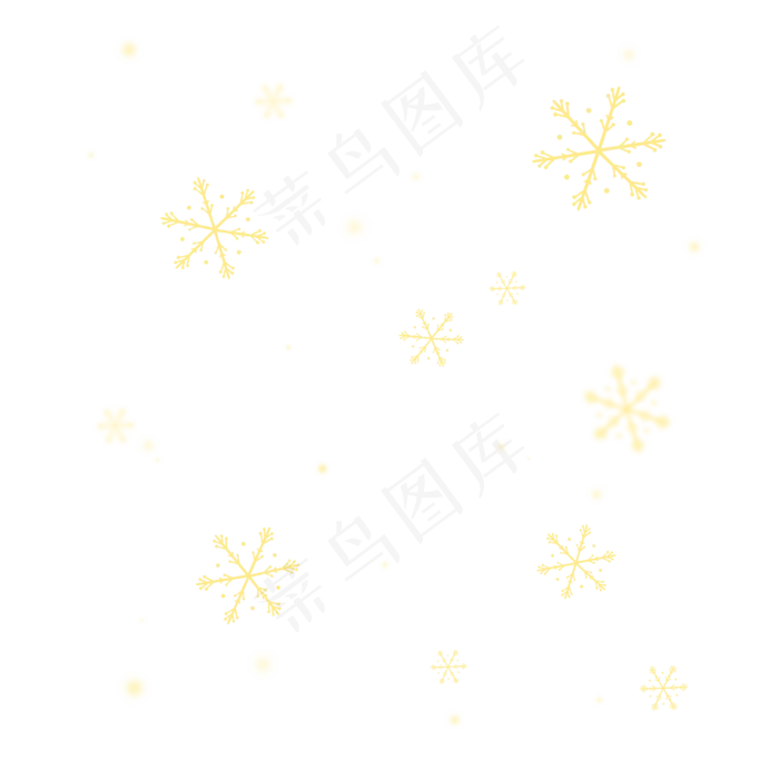 冬天立冬黄色金色飘落雪花(2000X2000(DPI:300))psd模版下载