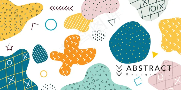 孟菲斯几何涂鸦图案eps,ai矢量模版下载