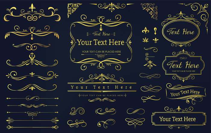 标签装饰矢量插图集