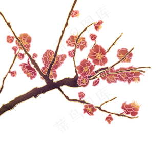 树梢飘落的梅花