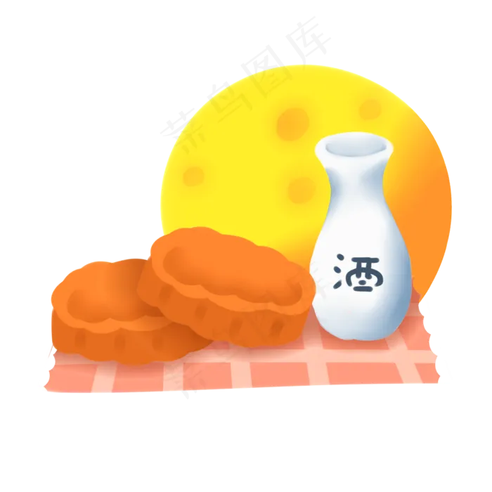 雄黄酒和月饼(2000X2000(DPI:300))psd模版下载