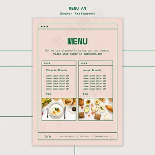 早午餐餐厅模板菜单