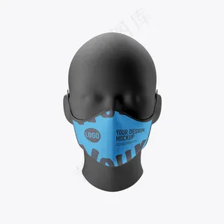 白色背景上隔离的医用面罩模型样机