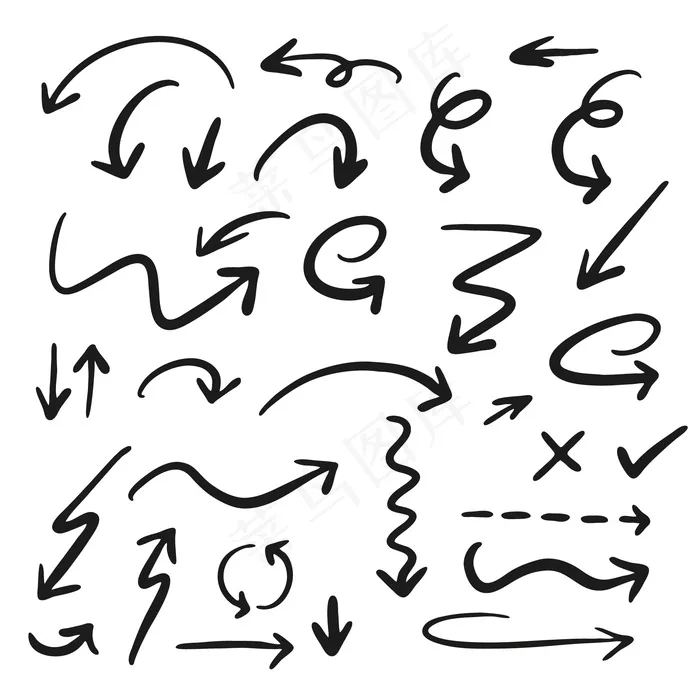 手绘箭头系列eps,ai矢量模版下载