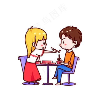 情人节男生女生喂食物