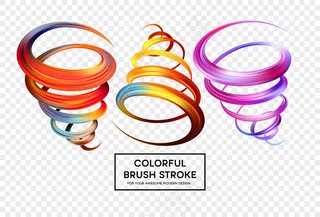 一套五颜六色的笔刷。