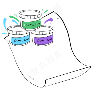 水粉颜料和纸张