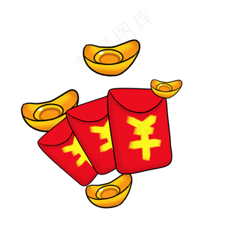 节日巨惠促销红色红包卡通图