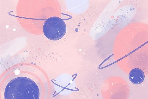 彩色水彩银河壁纸