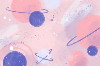 彩色水彩银河壁纸