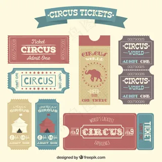 复古风格的马戏团门票