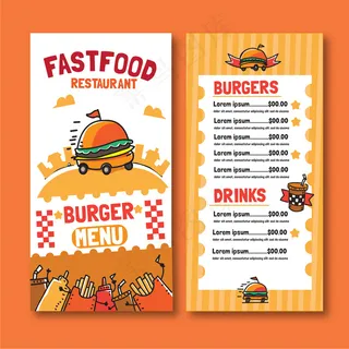 快餐汉堡菜单模板