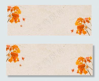 秋季枫树叶文艺黄色banner