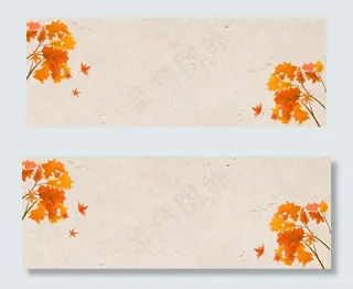 秋季枫树叶文艺黄色banner