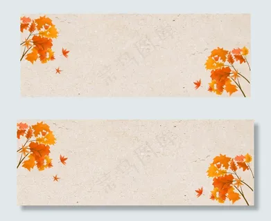 秋季枫树叶文艺黄色banner 秋季枫树叶文艺黄色banner