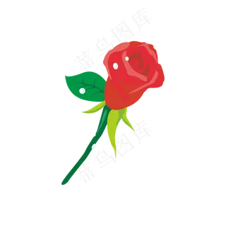 七夕情人节玫瑰花可商用元素