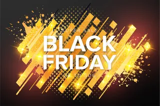 现代黑色星期五超级大甩卖横幅banner与黄金飞溅