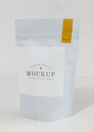 可重新密封的咖啡豆袋模型样机