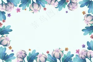 复制空间粉彩蓝色花卉背景