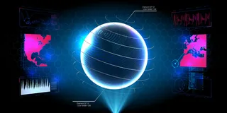 未来派hud界面屏幕。数字标注标题。hud ui gui未来用户界面屏幕元素集。电子游戏的高科技屏幕。科幻概念。