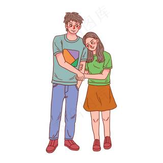 七夕情人节情侣谈恋爱