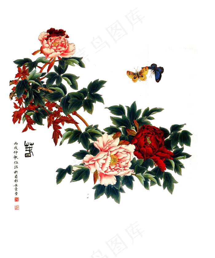 国画花中国风高清免扣素材27