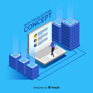 等轴测数据可视化概念背景