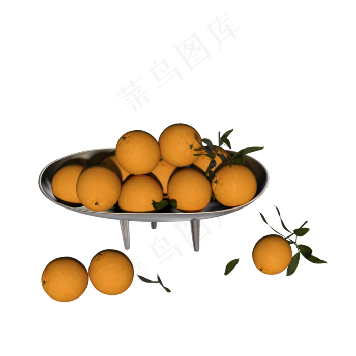 一盘带绿叶的大橘子(3000X3000(DPI:72))psd模版下载