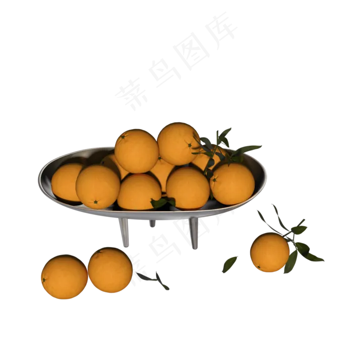 一盘带绿叶的大橘子(3000X3000(DPI:72))psd模版下载