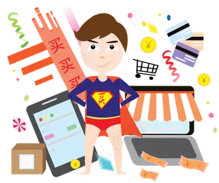 双十一购物狂狂欢节超人