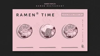 拉面时代餐厅横幅banner模板