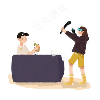 七夕情侣一起玩游戏素材